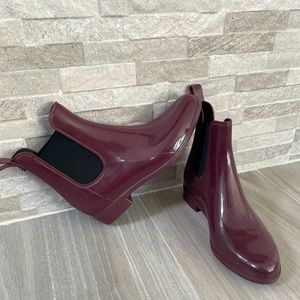 Sam Edelman Tinsley Rain Bootie- Patent Eggplant Purple- size 6